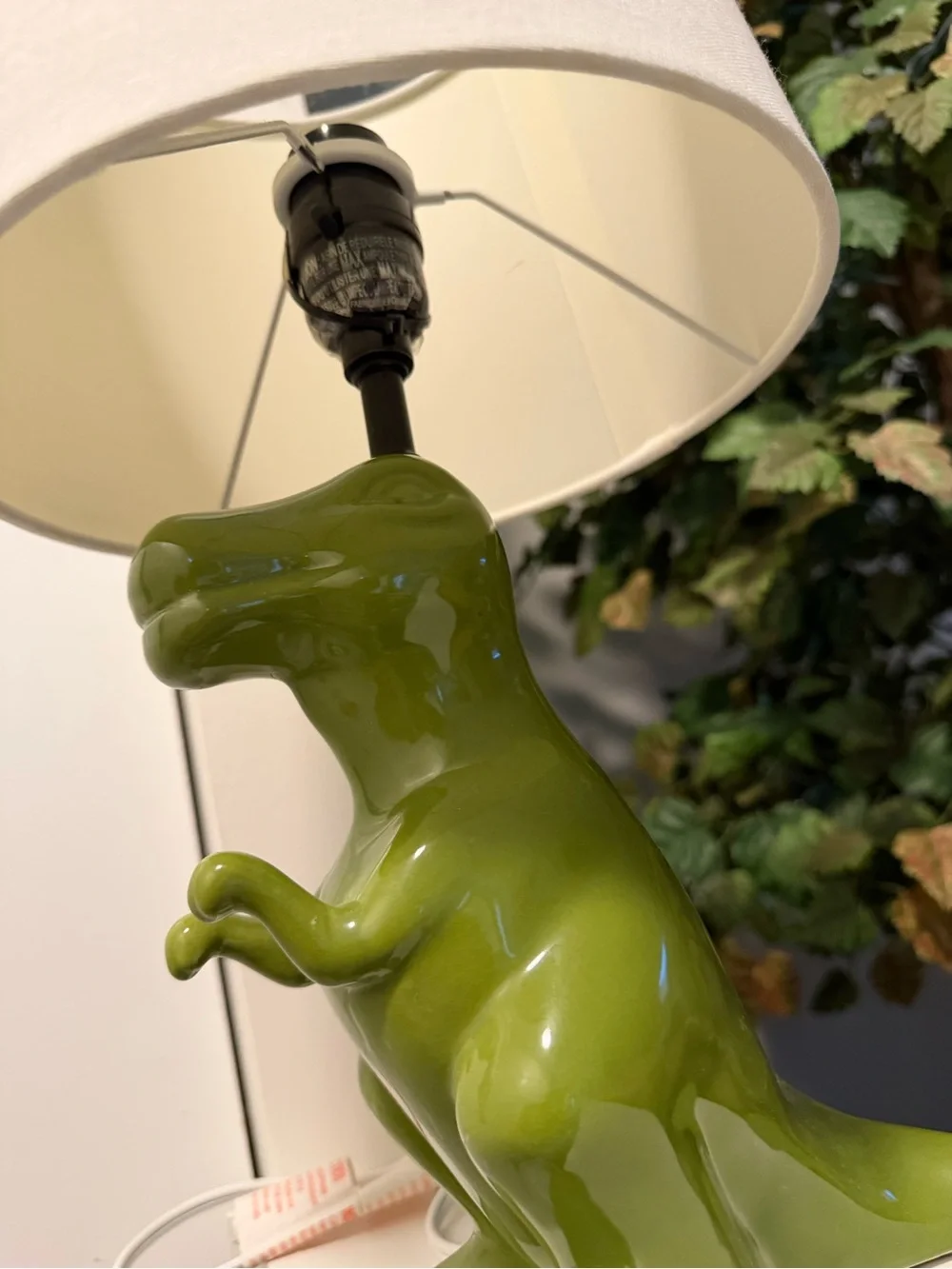 Target Green Ceramic Dinosaur Lamp with White Shade